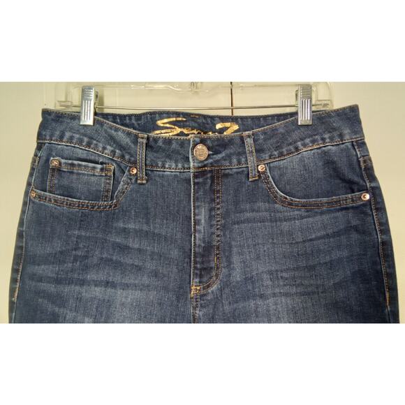 Seven Jeans Womens 10 Blue Dark Wash Weekend Slim Fit - Picture 3 of 9